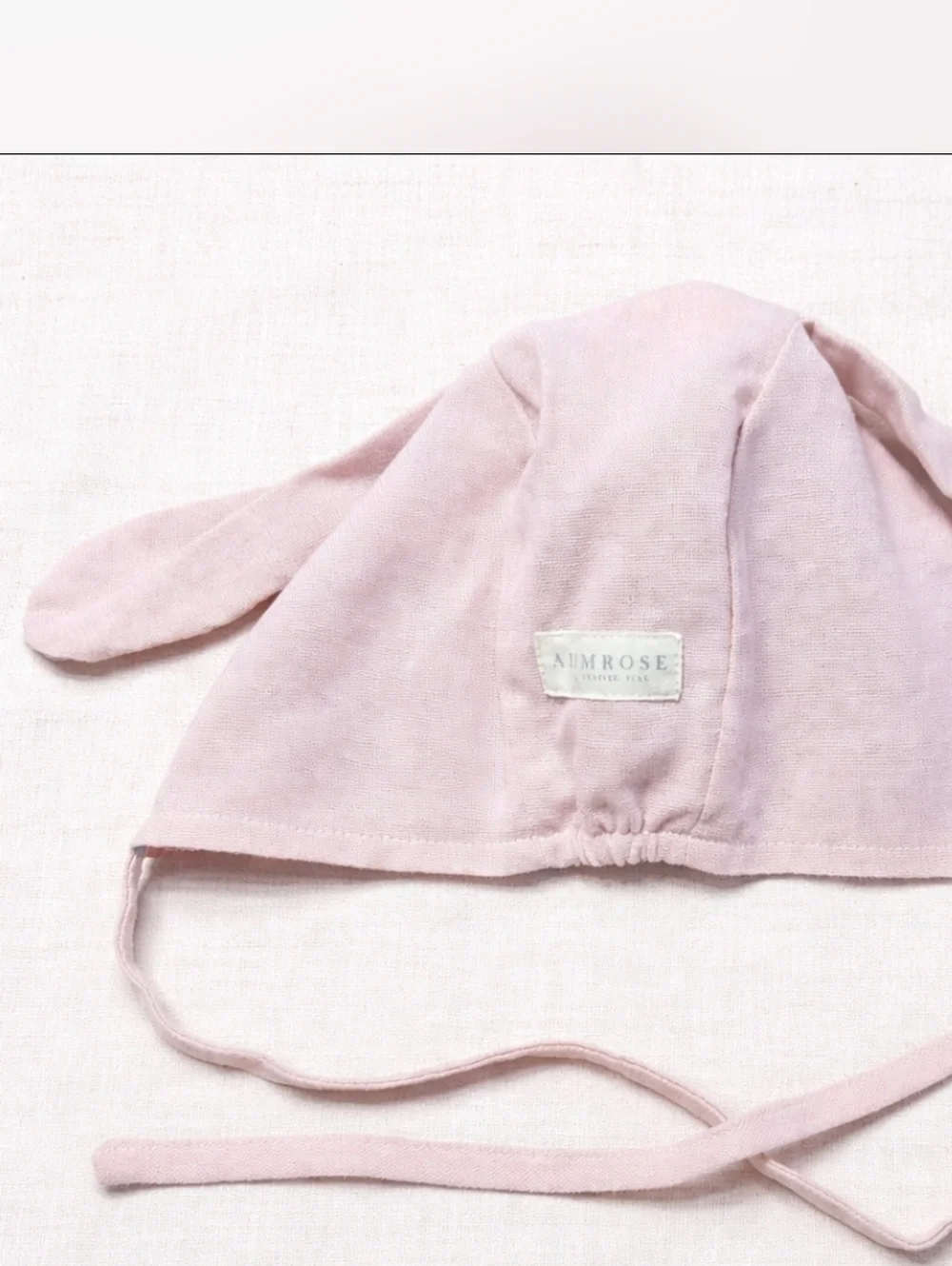 Alimrose Bunny Ear Bonnet Baby Hat Pink Floral Lined Heirloom Boutique 0-12M